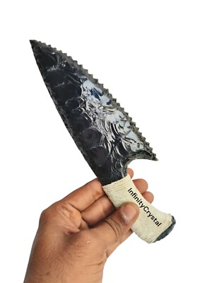 10  Obsidian Knife Handmade   Thread Wrapped Handle, Artisan Stone Lava Blade.