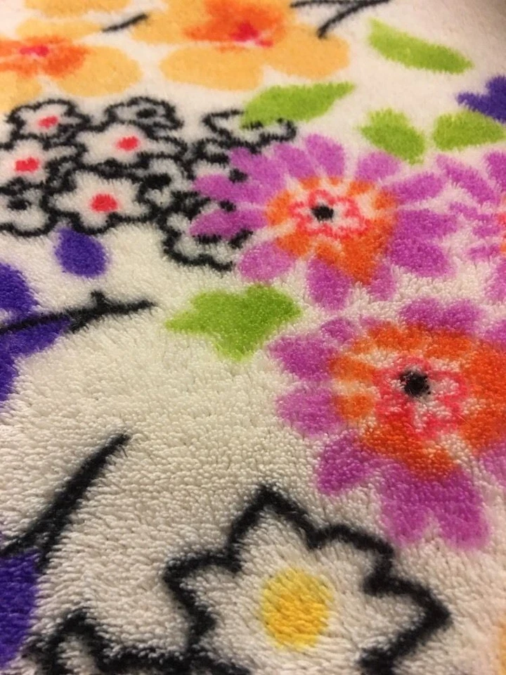 Разноцветный яркий цветок одеяло цветочный флис плед сад - Изображение 3 из 4