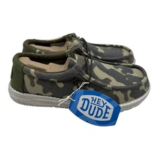 Hey Dude Wally Washed Camo Shoes Men's Size 10 Slip On Loafers - Brand New