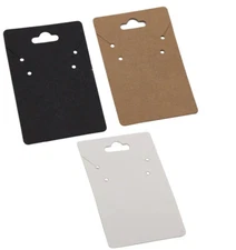 100 Piece Hanging Necklace Card Display 3” X  2” Jewelry Hanging Card - 3 Colors