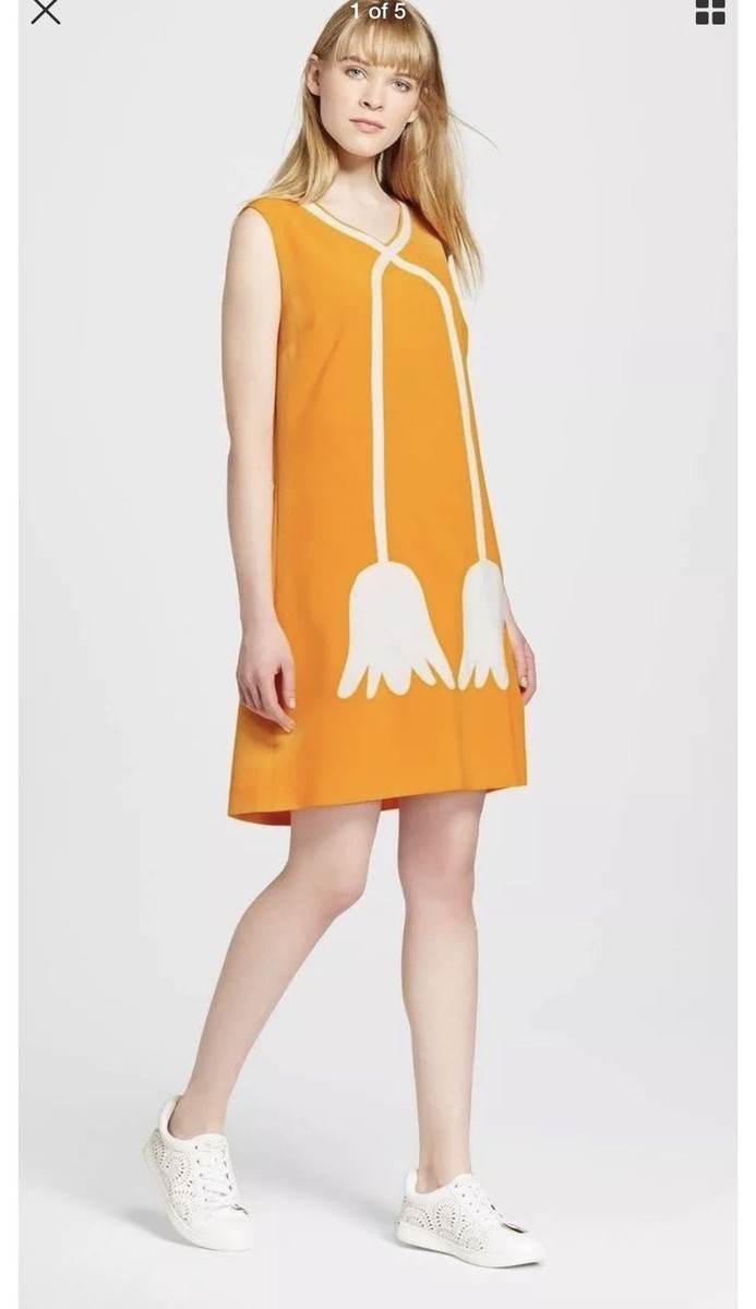 target yellow dress Lisa Marie Fernandez Target Yellow Polka Dot One Shoulder Midi Dress Size S