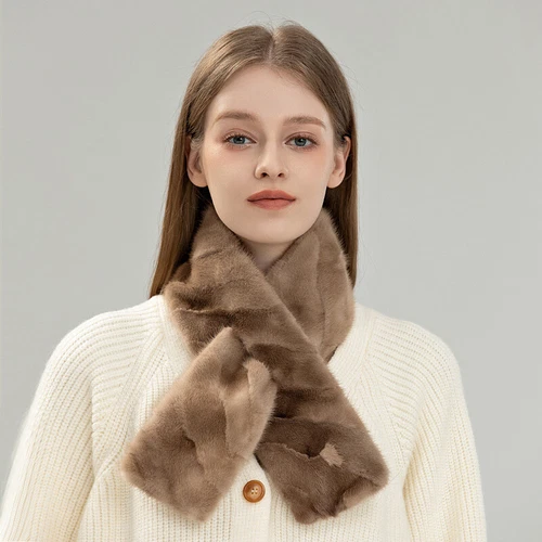 Cuello de bufanda de piel de visón real envolvente - Imagen 17 de 17