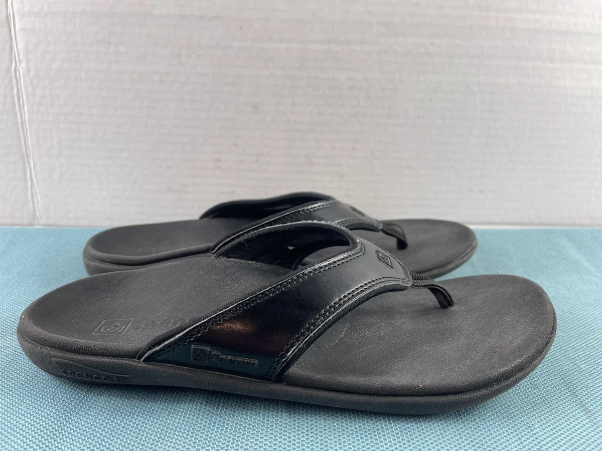 Spenco Women Shoes Black 8 M Patent Leather Yumi Toe Thong Flip