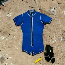   Harveys Blue One-piece Short Sleeve Shorty Neoprene Wetsuit Size Large