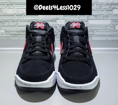 Jordan Stadium 90 Bred Kids/Womens Black White Cement Grey Fire Red FZ4185-010