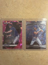 Carson Benge 2025 Panini Prizm Pink Cracked Ice & Fireworks Insert NY Mets