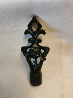 Vintage Cast Iron Black Lamp Finial