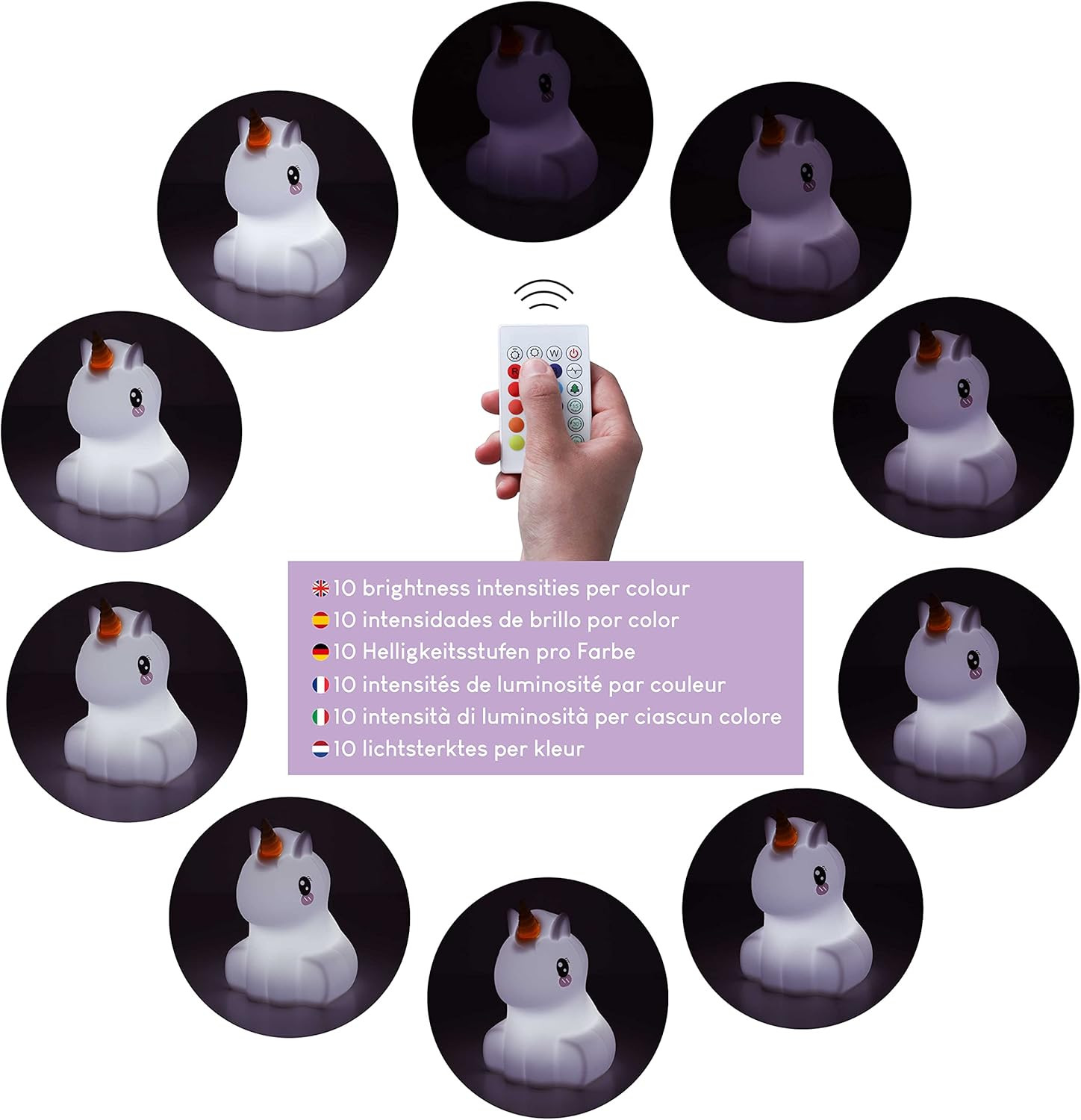 Lampada Notte Bambini 7 Colori - Luce Notturna Silicone Ricaricabile