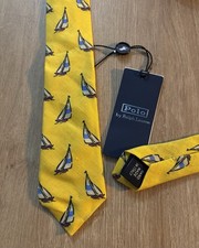 Polo Ralph Lauren 100% Linen Handmade in Italy Sailboat Tie One Size 4-7 NWT