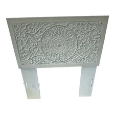 Ashley Furniture B181-53 Twin Panel Headboard White Carved Medallion Design