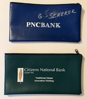 #ad #ad 2 Vintage A Rifkin Vinyl Bank Bags PNC Bank Citizens National Bank Bag $15.95