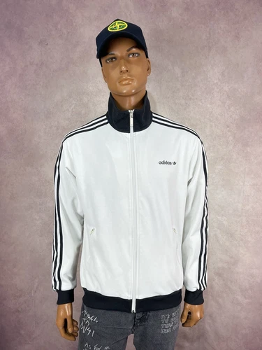 Veste de football homme Adidas Originals Beckenbauer blanc noir année 2000 suprême taille L