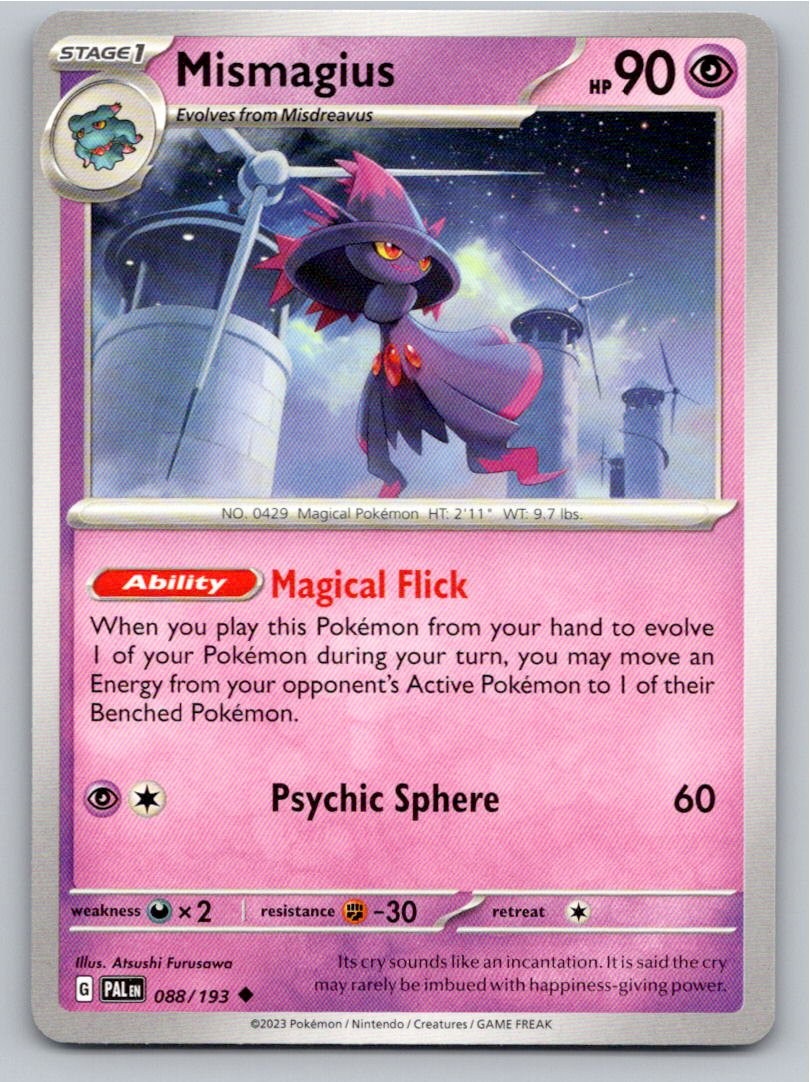 2023 POKEMON MISMAGIUS PALDEA EVOLVED 088/193 UNCOMMON NM A37950 FREE S&H