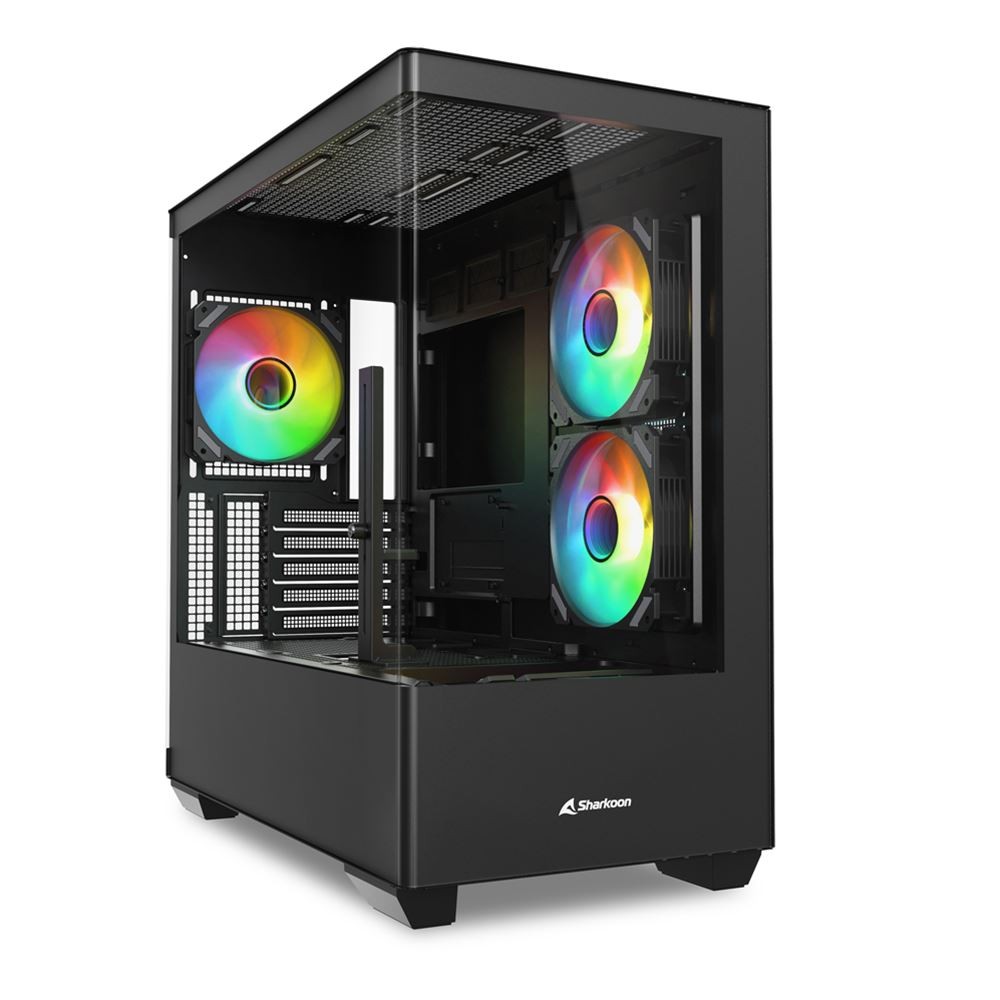 Sharkoon Nero Pc-Gehäuse Elite Shark Cm100 Schwarz, Unterstützte (Matx, Mini-Itx), Case Pc, - Immagine 6