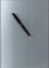 Waterman Expert Black Lacquer Gold Trim Twist Ball Point Pen-France