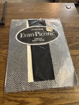 Evan-Picone Color Legs Pantyhose, Opaque Navy, Medium NEW old Stock