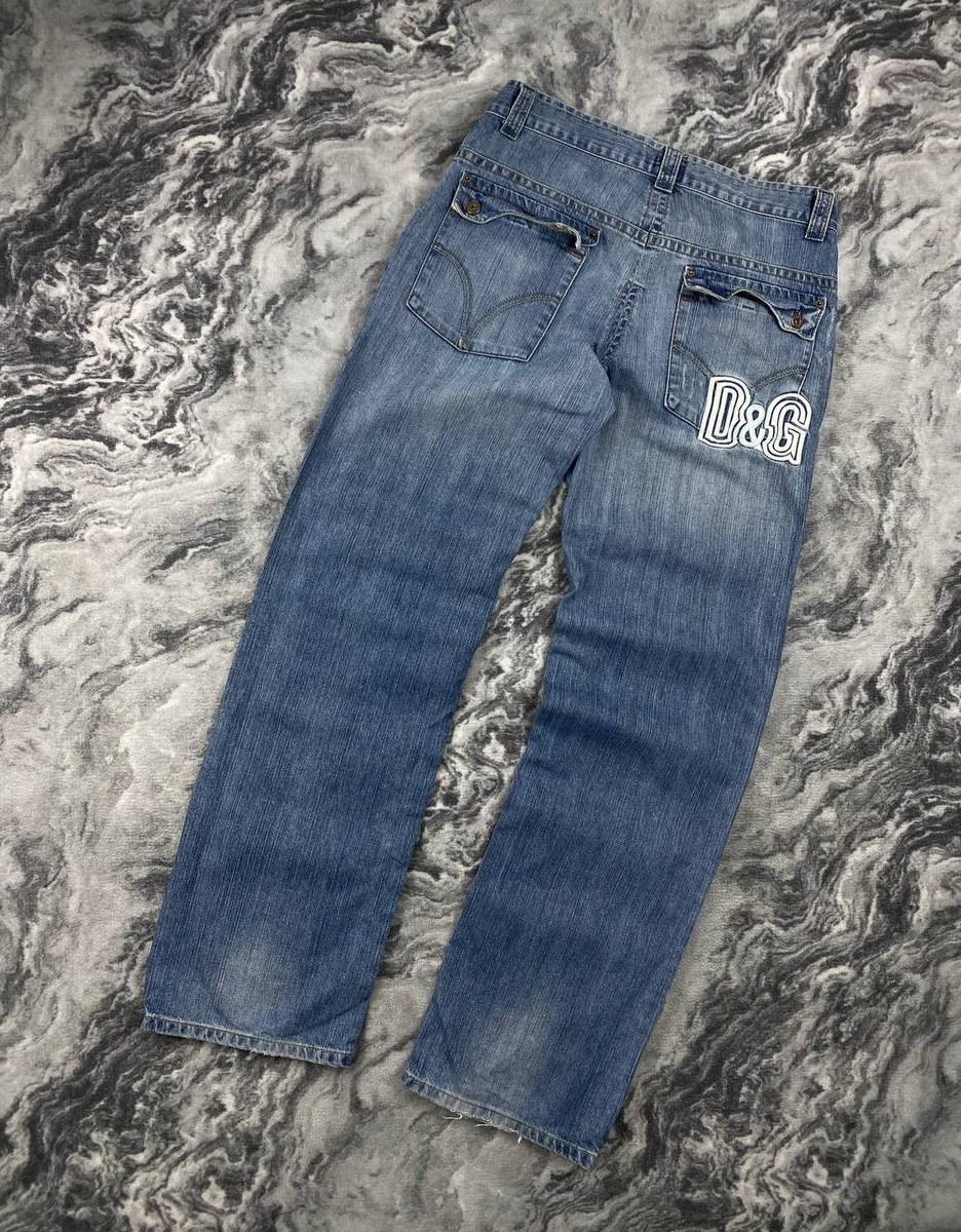 Vintage Dolce Gabbana Big Logo Denim Jeans Baggy DG 90s Men Size