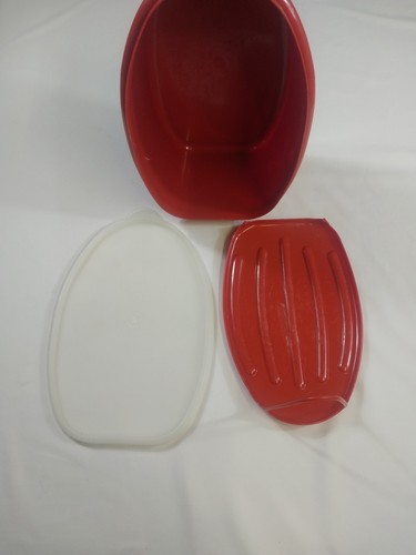 Tupperware Ham/beef Flavor Saver Orange Bowl - Picture 12 of 17