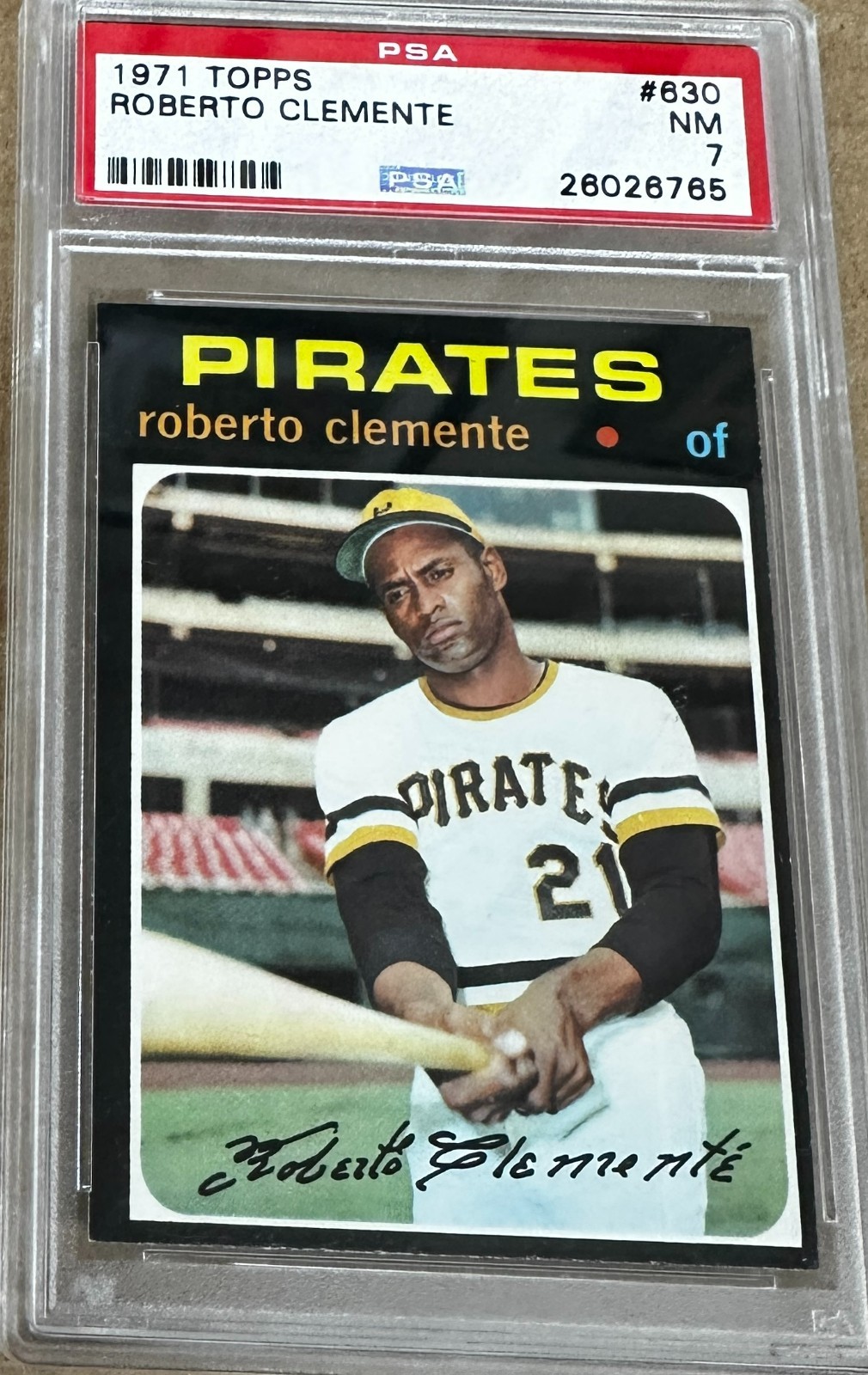 1971 Topps #630 Roberto Clemente PSA 7 Nr Mint