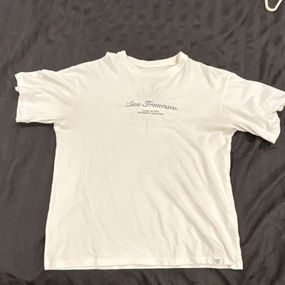 Pull&Bear White San Francisco Graphic Print Crew Neck Short Sleeve Women's XS