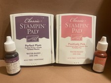 LOT Of 2 STAMPIN UP CLASSIC INK PADS REFILLS POSITIVELY PINK PERFECT PLUM