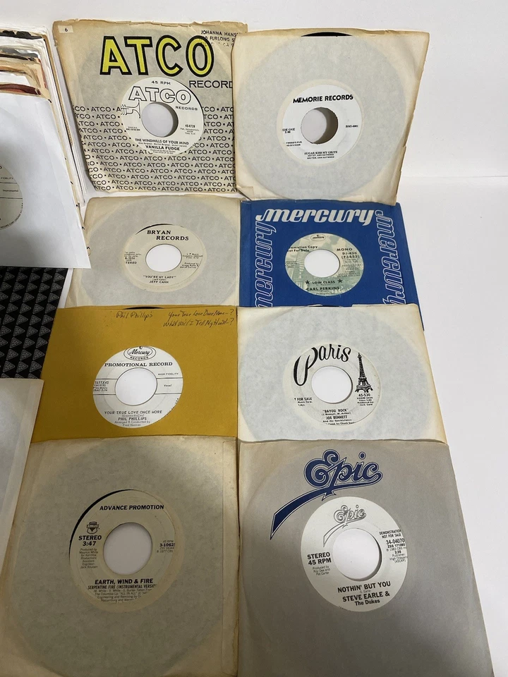 Lot of 60 + DJ Promo 45 RPM Records 50s 60s to 80s Rock Soul Pop VG Vinyl - Image 2 of 4
