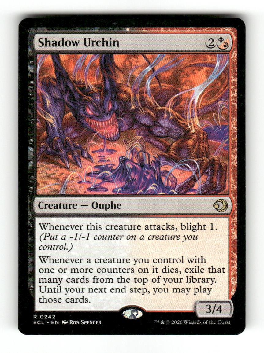 Shadow Urchin 242 Rare Lorwyn Eclipsed Magic: The Gathering Near Mint