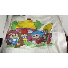 Vintage 1992 Norfin The Troll Trolls Twin Fitted, Flat and Pillowcase Colorful