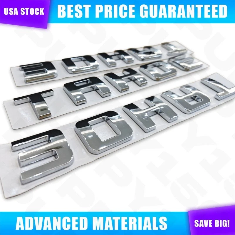 2007-2020 3D Chrome Door Side Letter Emblems For Tahoe LT LTZ Rear Truck Badges Foto 3 de 4