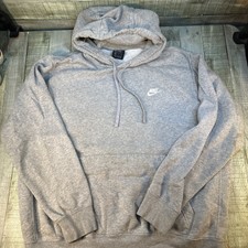 VINTAGE 90'S Y2K NIKE HOODIE SWEATSHIRT Size XL Black Label Swoosh Gray