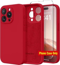 Case for iPhone 14 Pro Max, Silicone Deep Red