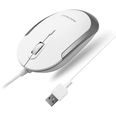 Macally UCDYNAMOUSEW USB-C Optical Mouse White Quiet Click