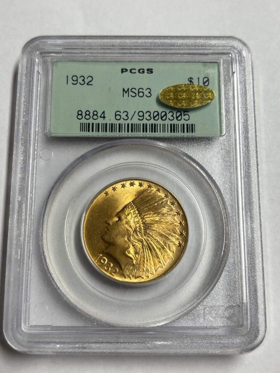 MS 63 Graded 1932 Year Eagle $10 US Gold Coins (Pre - 1933) for
