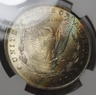 1883 O Amazing Rainbow Reverse Tone Morgan Silver Dollar MS64 #002