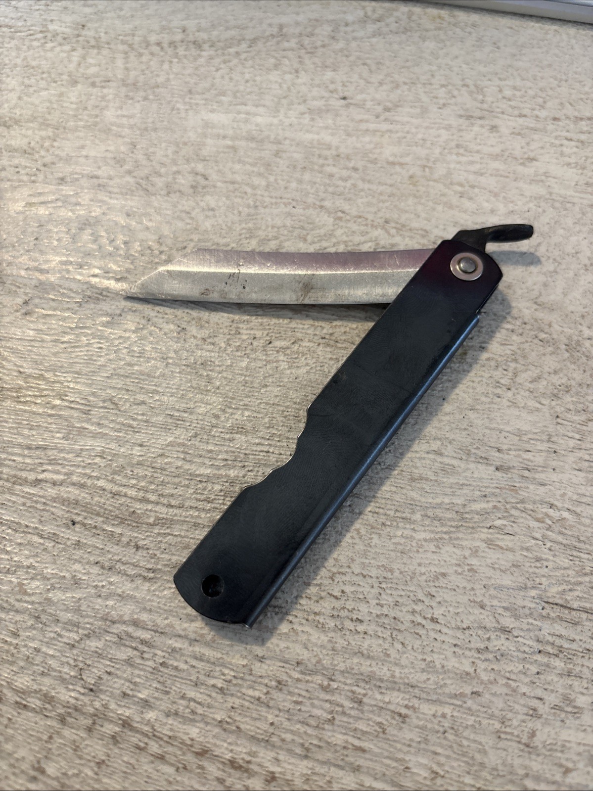 Higonokami Japanese Knife HIGO Folding Pocket Knife Black Steel 75mm 