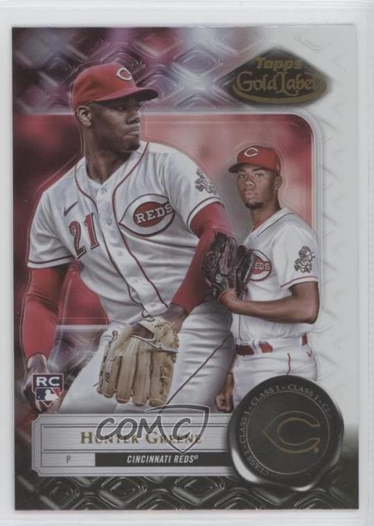 2022 Topps Gold Label Class 1 Hunter Greene #34 Rookie RC 6u5
