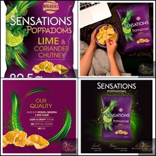 Walkers Sensations Lime & Coriander Chutney Sharing Poppadoms 82.5g