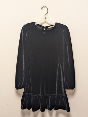Mi Ami Girls Black Velvet Long Sleeve Dharma Dress Size 8 