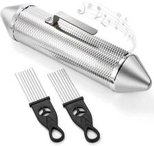 SOUJOY Guiro Instrument, Stainless Steel Guiro Shaker with 2 Scrapers, 15'' x 3'