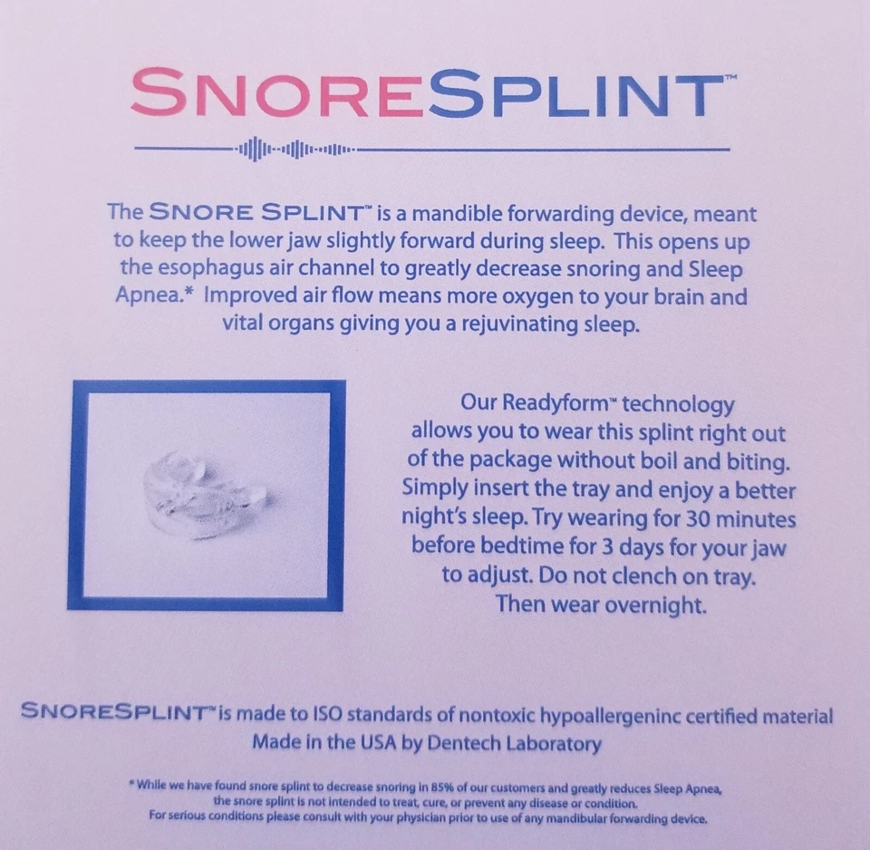 Stop Snoring Mouthpiece Sleep Apnea Guard Bruxism Anti Snore Pure Grind Aid Tray - Image 3 of 3