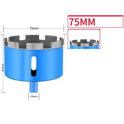 Diamond Hole Saw 6 8 10mm to 100mm Tile Ceramic Porcelain Glass Drill Bit Cutter - Picture 29 of 36