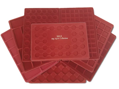 Coin Tray Collection Display Clear Plastic Medal Case £2, £1 50p 10p SCHULZ MIX