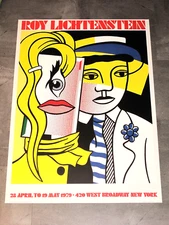 Roy Lichtenstein Poster " Stepping Out " Exhibition Pop Art Poster IN Mint