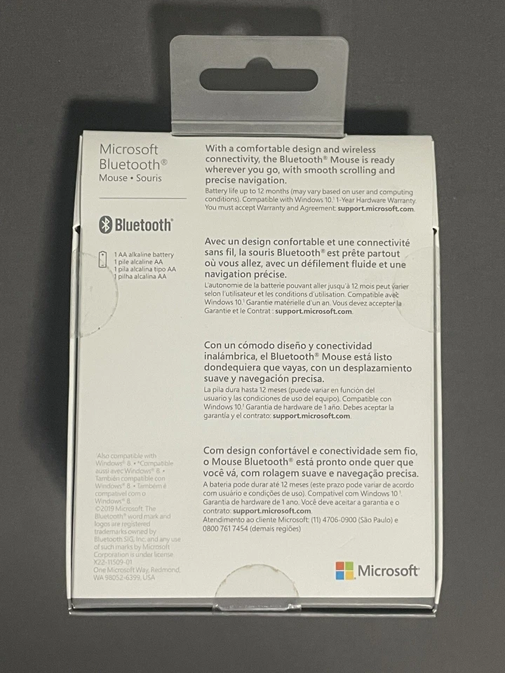 New Microsoft Wireless Bluetooth Mouse Pastel Blue RJN-00013 Ambidextrous RARE - Image 2 of 4