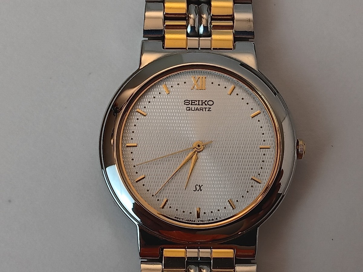 Vintage Seiko SX V701-1K10 Sunburst Dial Watch NEW BATTERY | eBay
