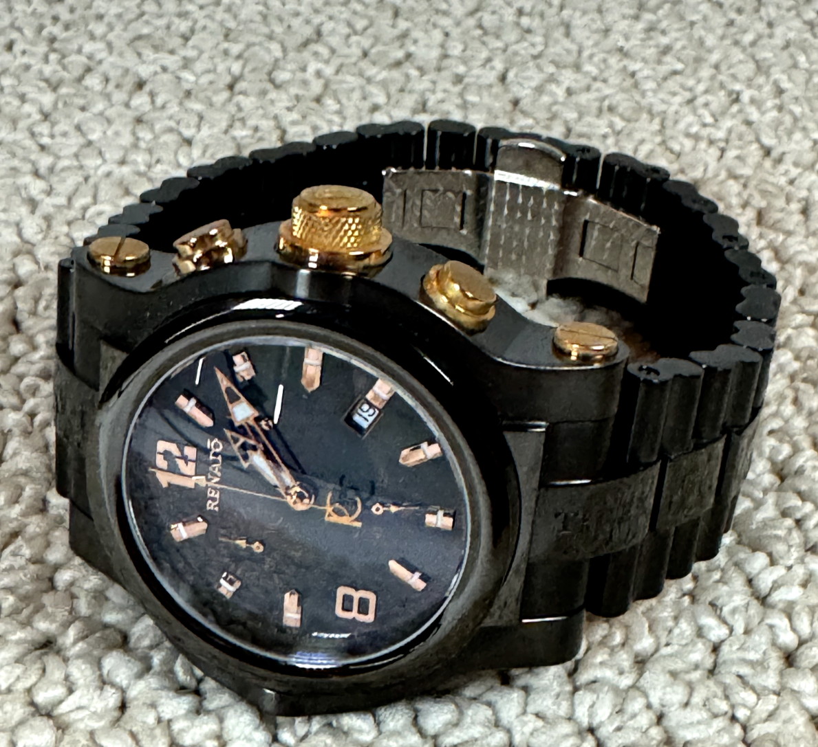 Renato T-Rex Mens Swiss Chronograph Watch New in Box w/ new