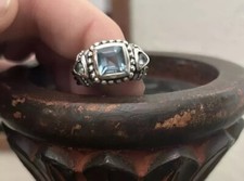vintage sterling silver blue topaz ring Size 9