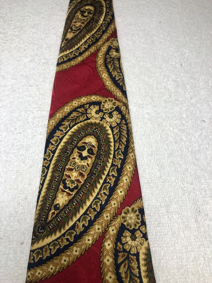 CHURCHILL CORBATA HOMBRE ROJO CON MARRÓN DORADO VERDE AZUL MARINO 3,75 X 58 Foto 3 de 4