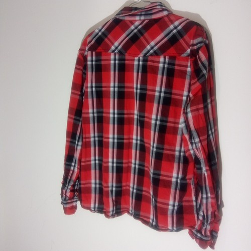 Camicia marca JNCO Crown XL rossa a quadri perla a scatto manica lunga western - Foto 2 di 8
