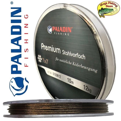 PALADIN Preminum 7x7 Stahlvorfach - 10m Spule - Raubfisch / Hecht Stahl Vorfach